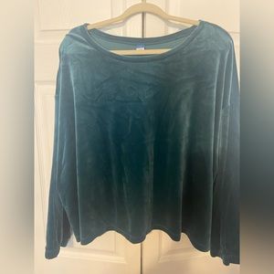 Velour teal sweatshirt